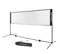 SONGMICS Filet de Badminton de 4 m, Filet de Volley-Ball, Hauteur réglable, Ensemble Portable pour Tennis, Plage, Volley-Ball, Jardin, Parc, extérieur, Noir SYQ400H
