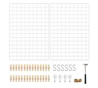 SONGMICS Galerie photo, Lot de 2, Cadre photo mural, 65 x 45 cm Décoration murale, Présentoir multifonctionnel, DIY, avec Crochets, Pinces, Cordon en chanvre, Blanc LPP02W