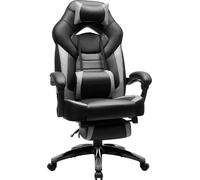 SONGMICS Gaming Chair, chaise de bureau avec repose-pieds, chaise de bureau, design ergonomique, appui-tête réglable, soutien lombaire, charge jusqu'à 150 kg,