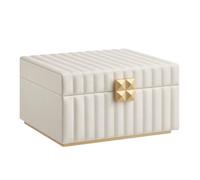 SONGMICS HOME Boîte à Bijoux ANAH Collection à 2 Étages avec Miroir, Organiseur, Plateau Amovible, Blanc Nuage