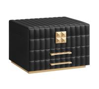 SONGMICS HOME Boîte à Bijoux ANAH Collection à 3 Étages avec Miroir, Organiseur, avec 2 Tiroirs, Noir d'Encre