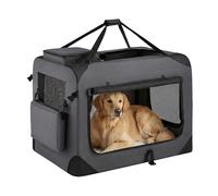 SONGMICS HOME Cage de transport pliable pour chien, panier pour animaux, en tissu Oxford, gris