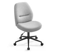SONGMICS HOME Chaise de Bureau, Fauteuil Ergonomique, Hauteur Réglable, Siège Pivotant, Style Contemporain, Dossier Haut, Assise Large, Tissu Coton-Lin, Gris Tourterelle OBG044G01V1