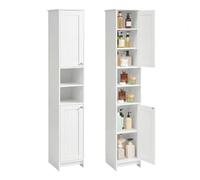SONGMICS HOME Colonne de Salle de Bain, Montage sans Outil | Armoire de Rangement avec Étagères Réglables, 30 x 30 x 170 cm, pour Petit Espace, Blanc Nuage, Collection HOPU BBC667WA01
