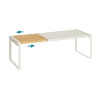 SONGMICS HOME Étagère à Épices, Extensible, Organisateur de Cuisine, Porte-épices, Petite Étagère, Empilable, Organisateur, Banc à Chaussures, Beige Naturel et Blanc Crème KCS052W01