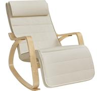 SONGMICS HOME Fauteuil à bascule avec repose-pieds réglable - Blanc
