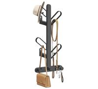 SONGMICS HOME Porte Manteau Mural, Portant à Vêtements en Forme de Branche, avec 7 Crochets, des Butées Rondes, pour Chapeaux, Sacs, Noir d'Encre RCR035B01