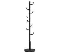 SONGMICS HOME Portemanteau en Forme de Cactus, Porte-manteau sur Pied, 8 Crochets avec Extrémités Recourbées vers le Haut, Hauteur 175,3 cm, pour Vêtements, Chapeaux, Sacs, Noir d’Encre RCR039B01