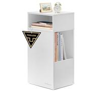 SONGMICS HOME Table de Chevet, Toolless Assemblage Ultra-Rapide sans Outils, Petite Table d'Appoint avec 2 Compartiments Ouverts et 1 Tiroir, 30 x 25 x 59,4 cm, Blanc Neige LET911WE01