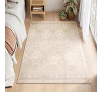 SONGMICS HOME Tapis Décoratif, Tapis de Chambre 120 x 170 cm, Antidérapant, pour Salon, Lavable en Machine, Style Bohème, Beige Cappuccino TAR027K01V1