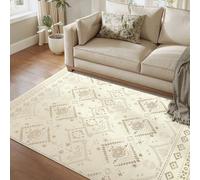 SONGMICS HOME Tapis Décoratif, Tapis de Chambre 160 x 230 cm, Antidérapant, pour Salon, Lavable en Machine, Style Bohème, Beige Sable TAR029L02