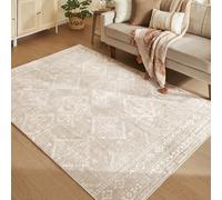 SONGMICS HOME Tapis Décoratif, Tapis de Chambre 160 x 230 cm, Antidérapant, pour Salon, Lavable en Machine, Style Bohème, Beige Cappuccino TAR029K01V1