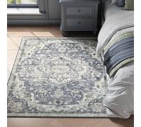 SONGMICS HOME Tapis pour Chambre 120 x 170 cm, Tapis Antidérapant, Style Vintage Traditionnel, Décoration pour Salon, Cuisine, Entrée, Salle à Manger, Lavable en Machine, Gris Tourterelle TAR032G01