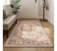 SONGMICS HOME Tapis pour Chambre 80 x 150 cm, Tapis Antidérapant, Style Vintage Traditionnel, Décoration pour Salon, Cuisine, Entrée, Salle à Manger, Lavable en Machine, Beige Cappuccino TAR037K01