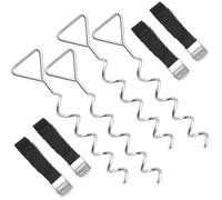 SONGMICS Kit d'ancrage au Sol avec piquets en Fer galvanisé, Sangles en Polyester, Boucles en Acier SGN15INV1