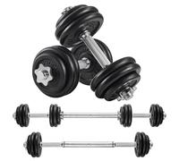 SONGMICS Kit Haltères Musculation 2-en-1, 2 x 15 kg, Poids Ajustable
