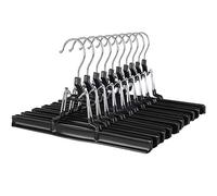 SONGMICS Lot de 10 cintres pour pantalons, jupes, crochet pivotant à 360 degrés, noir CRI07B-10, 26 x 1,5 x 15,2 cm