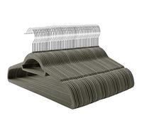 SONGMICS Lot de 100 cintres en Velours, Surface antidérapante, Cintre Mince, avec Crochet pivotant à 360°, Gris CRF100V