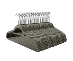 SONGMICS Lot de 100 cintres en Velours, Surface antidérapante, Cintre Mince, avec Crochet pivotant à 360°, Gris CRF100V