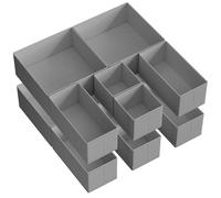 SONGMICS Lot de 12 organiseurs de tiroir pliables en tissu pour chaussettes, sous-vêtements, soutien-gorge, cravates, écharpes, gris tourterelle RDZ006G02