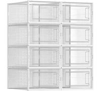 SONGMICS Lot de 18 boîtes de rangement en plastique pour chaussures - 33,3 x 23 x 14 cm