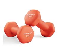 SONGMICS Lot de 2 Haltères, 2 x 1 kg, Hexagonaux avec Surface en PVC