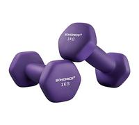 SONGMICS Lot de 2 Haltères Hexagonaux, 2 x 1 kg, avec Surface en Néoprène