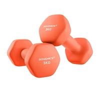 SONGMICS Lot de 2 Haltères Hexagonaux, 2 x 3 kg, Surface en Vinyle