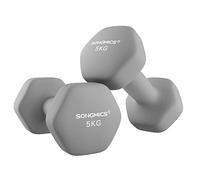SONGMICS Lot de 2 Haltères Hexagonaux, 2 x 5 kg, avec Surface en Néoprène