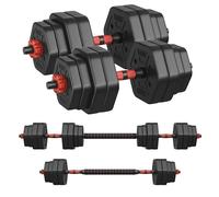 SONGMICS Lot de 2 Haltères Musculation, 2 x 20 kg, Poids Réglable