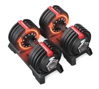 SONGMICS Lot de 2 Haltères Réglables 12 en 1, Kit de Poids 3 à 24 kg