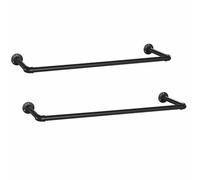 SONGMICS Lot de 2 portants à vêtements, 92 x 30 x 7,5 cm, noir