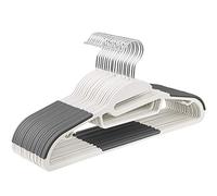 SONGMICS Lot de 20, Cintre en Plastique, Ouverture en Forme de U, Antiglisse, Résistants, Épaisseur 0,5 cm, Longueur 41,5 cm, Gain de Place, Crochet Pivotant 360°, Blanc et Gris Foncé CRP041WG02