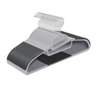 SONGMICS Lot de 20, Cintre en Plastique, Ouverture en Forme de U, Antiglisse, Résistants, Épaisseur 0,5 cm, Longueur 41,5 cm, Gain de Place, Crochet Pivotant 360°, Gris Clair et Gris Foncé CRP41G