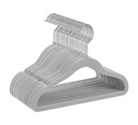 SONGMICS Cintres Enfants, Lot de 30, en Velours, avec Crochets Argentés Pivotants à 360°, Cintres pour Vêtements, Gain de Place, Cintres Antiglisse, Gris Tourterelle CRF027G30