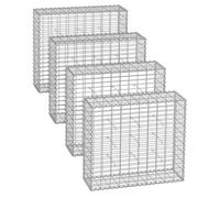 SONGMICS Lot de 4 Gabions de pierre 100x90x30cm , Mailles 10x5cm - Acier galvanisé
