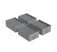 SONGMICS Lot de 2, Organisateur à 6 Compartiments, Boîtes de Rangement, Panier, 42 x 30 x 17 cm, pour Pantalons, Vêtements, Gris Tourterelle RUS009G02