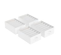 SONGMICS Lot de 2, Organisateur à 6 Compartiments, Boîtes de Rangement, Panier, 42 x 30 x 17 cm, pour Pantalons, Vêtements, Blanc Nuage RUS009W02