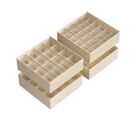 SONGMICS Lot de 4 organiseurs de tiroir, 80 compartiments (2 x 16 + 2 x 24), organiseur de placard pliable, 30 x 30 x 10 cm, séparateurs de rangement, boîtes pour chaussettes, sous-vêtements