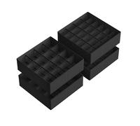 SONGMICS Lot de 4 organiseurs de tiroir pliables 80 compartiments (2 x 16 + 2 x 24), 30 x 30 x 10 cm, boîtes pour chaussettes, sous-vêtements, ceintures, encre noire RUS011B01