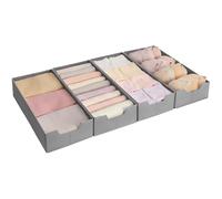 SONGMICS Lot de 4 Organiseurs de Tiroirs à Sous-vêtements, pour Commodes IKEA PAX, sans Séparateurs, Pliables, 50 x 22 x 10 cm, pour Chaussettes, Cravates, Gris Tourterelle RUS013G01