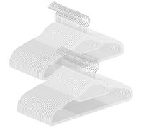 SONGMICS Lot de 50 Cintres en Plastique, Antiglisse, Gain de Place | Épaisseur 0,6 cm, Longueur 42 cm, Crochet à 360°, Blanc Nuage, Collection BREANNA CRP020W05