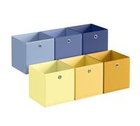 SONGMICS Lot de 6 cubes de rangement pliables - Inodore - 30 x 30 x 30 cm - Convient aux cubes de rangement - Arc-en-ciel - Bacs en tissu coloré pour chambre à coucher et salon RFB230XA09