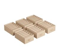 SONGMICS Lot de 4, Organisateur à 6 Compartiments, Boîtes de Rangement, Panier, 42 x 30 x 17 cm, pour Pantalons, Vêtements, Beige Sable RUS009K01