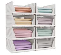 SONGMICS Lot de 8 paniers de Rangement empilables Pliables pour Placard