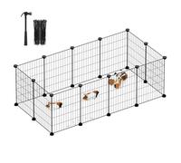 SONGMICS LPI001B01 Parc d’intérieur pour Cochon d’Inde, Cage à Lapin, Grande Enceinte d’Exercice, clôture modulable en métal à Monter soi-même pour Hamster, Animal de Compagnie, Petits Animaux - Noir