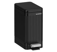 SONGMICS LTB562B01 Poubelle de salle de bain, 10 litres, avec couvercle, à pédale, petite, étroite pour petits espaces, acier, fermeture en douceur, noir d'encre