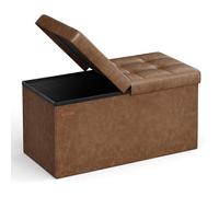 SONGMICS Mazie Collection ULSF045K01 - Banc ottomane de Rangement de 76,2 cm avec Couvercle à Rabat, Coffre de Rangement, Repose-Pieds, Charge de 300 kg, pour entrée, Salon, Chambre à Coucher, Cuir