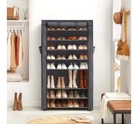 SONGMICS Étagère à Chaussures en Tissu Non-tissé à 10 Niveaux, Porte-chaussures, Organisateur, Rangement, Grand, Montage Facile, Anti-poussière, pour 40 Paires, 88 x 28 x 160 cm, Gris RXJ36G