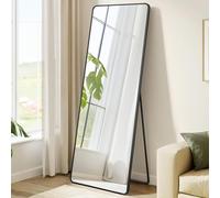 SONGMICS Miroir Intégral, 150 x 40 cm, Miroir Rectangulaire sur Pied, à Poser au Sol, Cadre en Alliage d’Aluminium, Verre Trempé, pour Chambre, Salon, Dressing, Noir d'encre LFM034B01